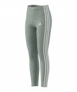 Adidas 3-Stripes Mädchenlegging Hellgrau - Weiß