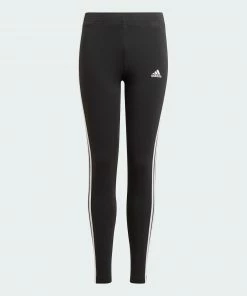 Adidas Essential 3-Stripes Mädchenlegging Schwarz - Weiß