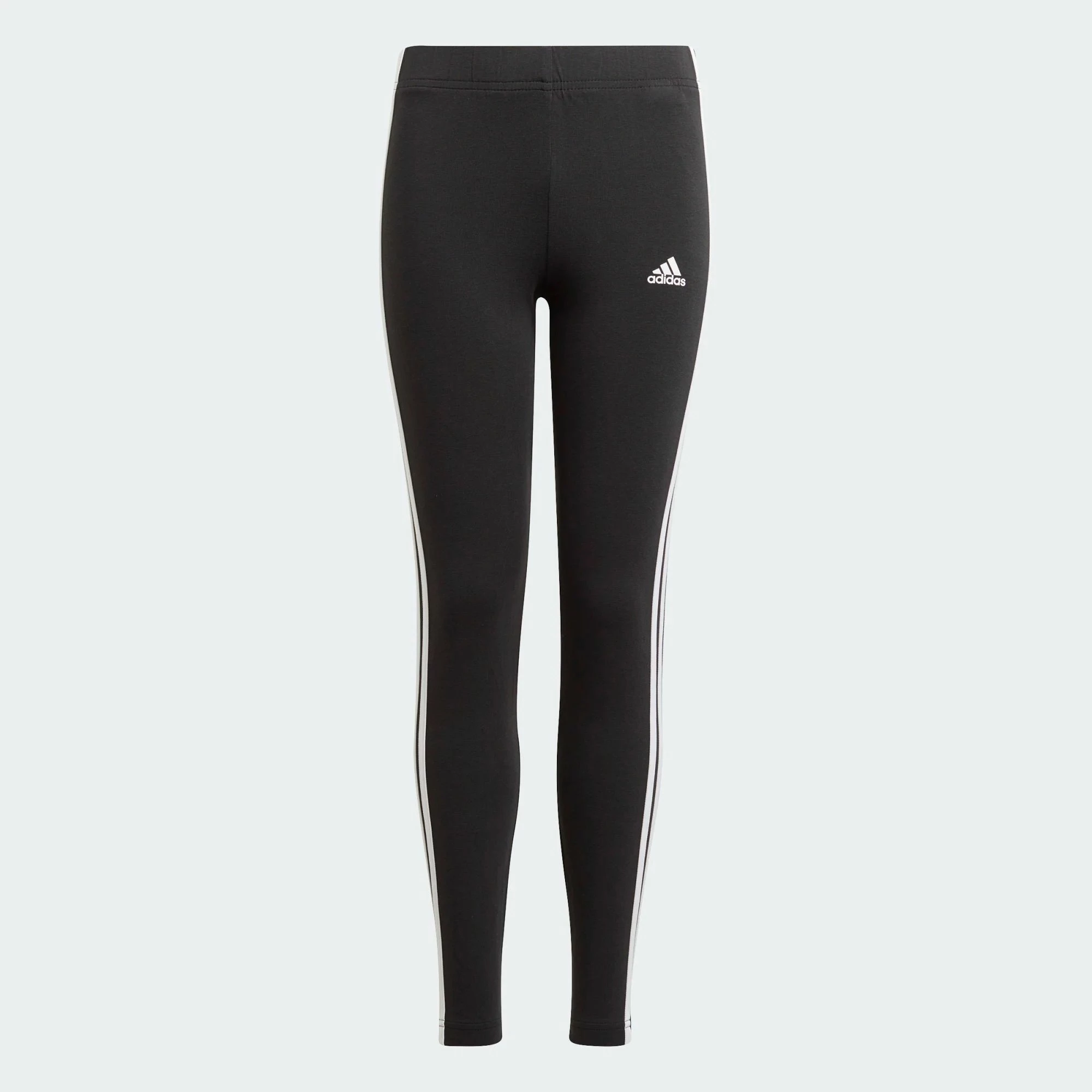 Adidas Essential 3-Stripes Mädchenlegging Schwarz - Weiß 3 Adidas Essential 3-Stripes Mädchenlegging Schwarz - Weiß