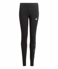 Adidas Essentials Mädchenlegging Schwarz - Weiß