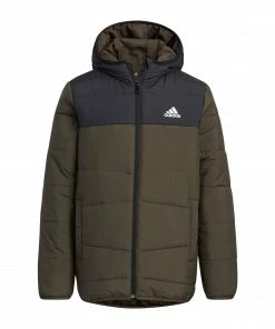 Adidas JK Winterjacke Kinder Schwarz - Olivgrün