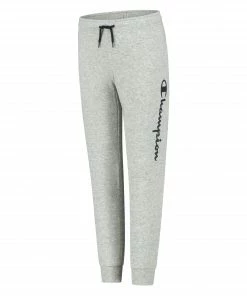 Champion Rib Cuffed Logo Jogginghose Kinder Grau