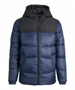 Jack & Jones Chilli Puffer Hood Jacke Kinder Marine - Dunkelblau