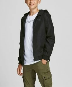 Jack & Jones Seam Hoodie Kinder Jacke Schwarz -Didriksons-shop Jack Jones Essentials Seam Jas Junior 4 2201141503