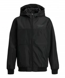 Jack & Jones Seam Hoodie Kinder Jacke Schwarz -Didriksons-shop Jack Jones Essentials Seam Jas Junior 7 2201141502