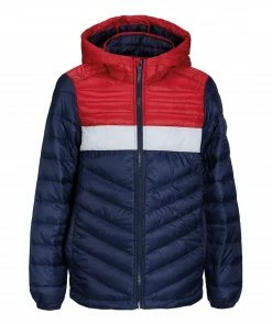 Jack & Jones Hero Steppjacke Kinder Marine - Rot - Weiß