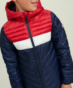 Jack & Jones Hero Steppjacke Kinder Marine - Rot - Weiß -Didriksons-shop Jack Jones Hero Puffer Hood Jas Junior 5 2209130958