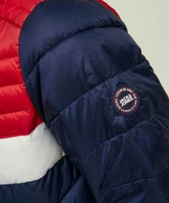 Jack & Jones Hero Steppjacke Kinder Marine - Rot - Weiß -Didriksons-shop Jack Jones Hero Puffer Hood Jas Junior 7 2209130958