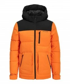 Jack & Jones Otto Steppjacke Kinder Orange - Schwarz