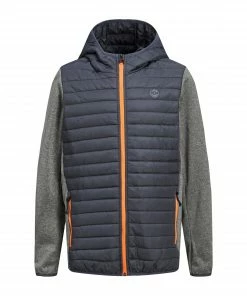 Jack & Jones Quilted Jacke Kinder Dunkelgrau - Grau - Orange
