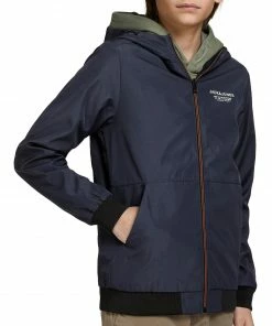 Jack & Jones Seam Hoodie Kinder Jacke Marine - Schwarz