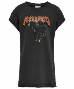 Kids Only Brandy Life Rodeo Mädchenkleid Schwarz - Orange