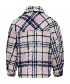 Kids Only Check Shacket Mädchenjacke Crème - Marine - Rosa -Didriksons-shop Kids Only Check Shacket Jas Meisjes 2 2202020845