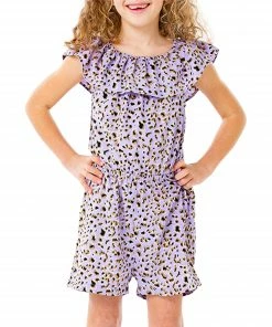 Kids Only Lino Playsuit Kinder Lila - Schwarz