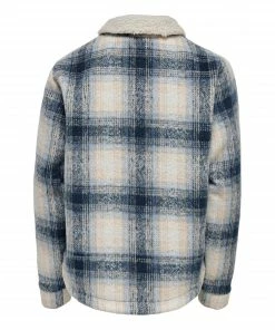 Kids Only Louis Teddy Mix Shacket Jacke Jungen Dunkelblau - Weiß -Didriksons-shop Kids Only Louis Teddy Mix Shacket Jas Jongens 2 2208091019