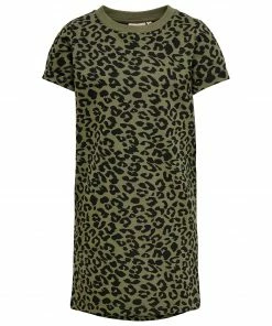 Kids Only Suri Leop Sweatshirtkleid Mädchen Olivgrün - Schwarz