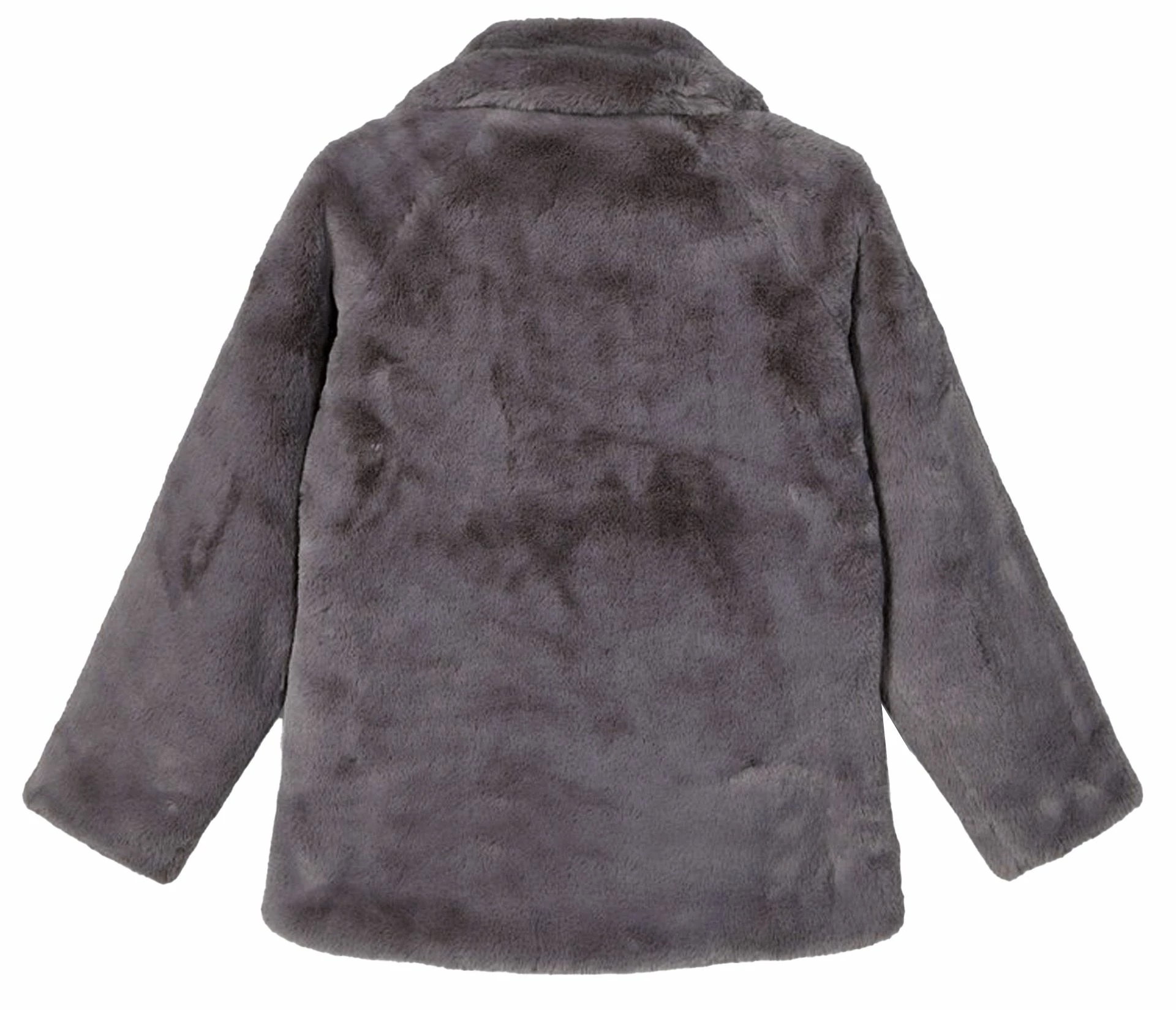 Name It Mamy Faux Fur Leo Jacke Mädchen Grau 4 Name It Mamy Faux Fur Leo Jacke Mädchen Grau – Bild 2