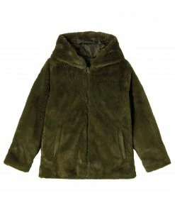 Name It Marry Faux Fur Jacke Kinder Olivgrün