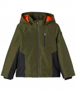 Name It Mikael Jacke Jungen Olivgrün - Schwarz - Orange
