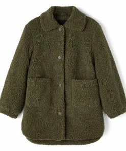 Name It Mishy Teddy Jacke Mädchen Dunkelgrün
