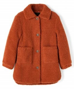 Name It Mishy Teddy Jacke Mädchen Rot/braun