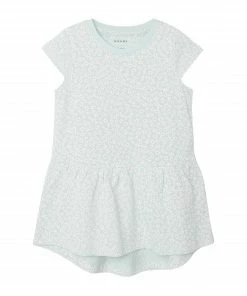 Name It Vigga Mädchenkleid Mint Grün - Weiß - Rot