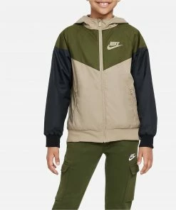 Nike Windrunner Jacke Kinder Grün - Beige - Schwarz -Didriksons-shop Nike Windrunner Jack Junior 5 2208120849