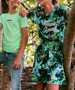 Vingino Pelieke Kinderkleid Grün - Rosa - Schwarz -Didriksons-shop Vingino Pelieke Jurk Junior 3 2